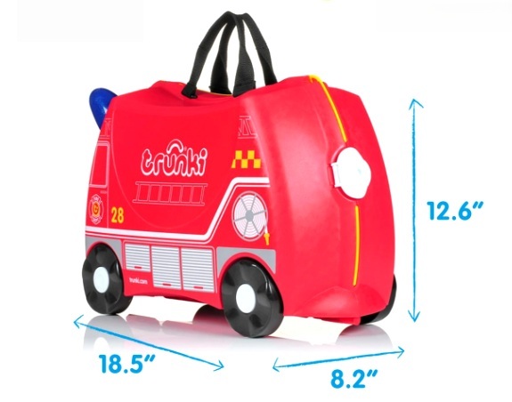 Trunki Koffer Feuerwehrauto Frank Maße und Design